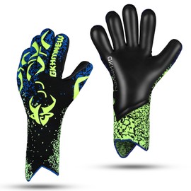 GKHMNEW Soccer Goalkeeper Gloves Kids Youth and Adult Provide Extreme Strong Control and Grip, Breathable and Comfortable Soccer Gloves,High Performance Goalkeeper Glove Equipment (Green, 7)