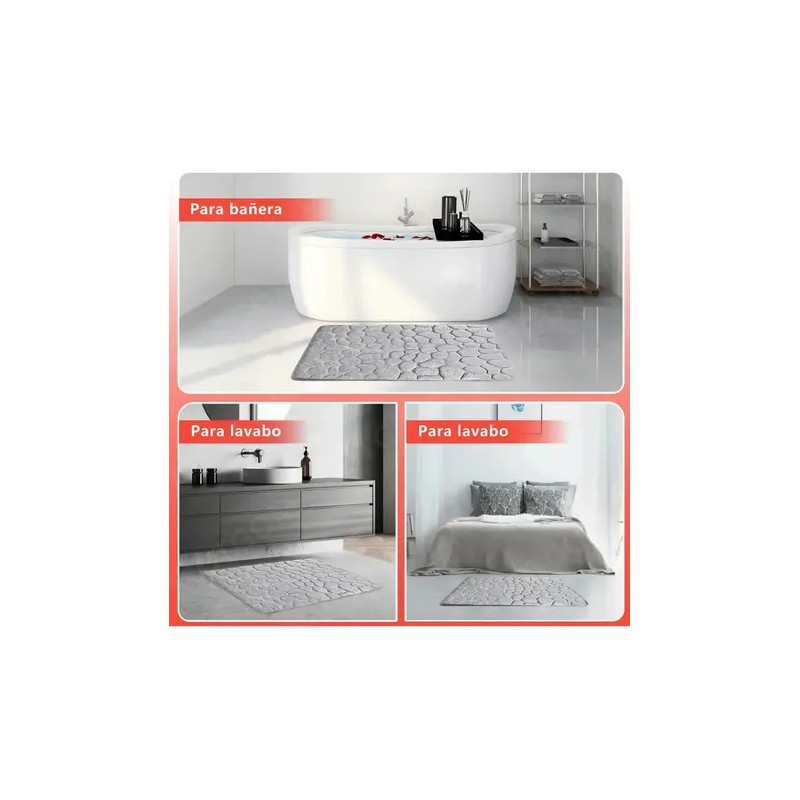 2pc Juego Baño Alfombra Suave Y Absorbente 40x60cm60x90cm