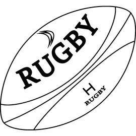 'Rugby Ball' Rubber Stamp - Unmounted Design for Crafting & Scrapbooking, A7 (RS00048783)