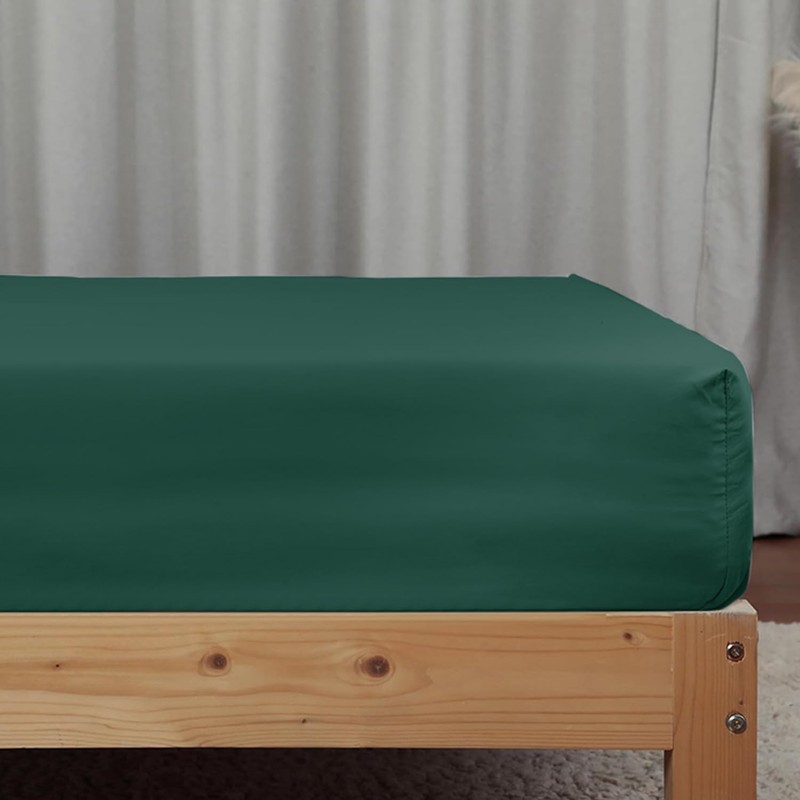 SSW HOMES Single Fitted Sheet Emerald - Deep Pocket 16