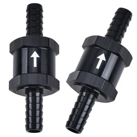 Evil Energy 1/2" Fuel Check Valve One Way Inline Non Return Diesel Gasoline Black(12mm OD,2PCS)