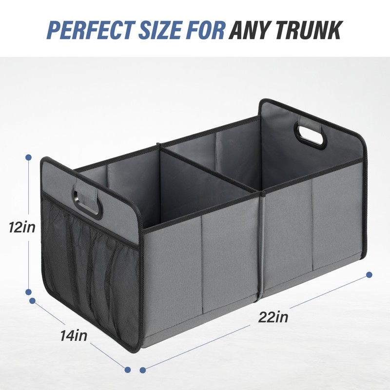 Simple Deluxe Car Trunk Organizer for SUV, Collapsible 2 Compartment