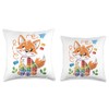 Rainbow Fox Playful Cubes Fun Time Throw Pillow