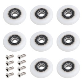 LQKS 8Pcs Shower Door Rollers,Replacement Part for Bathroom Glass Door Runners,Diameter 23 mm,for The Bathroom Pan Glass Sliding Door Pulleys/Runners/Wheels,Strong Load-Bearing Capacity,Ultra-Quiet