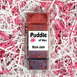 Puddle of Wax - Rose Jam Soy Wax Melt Snap Bar - 50g - Floral Scent - Vegan Friendly - Made in the UK
