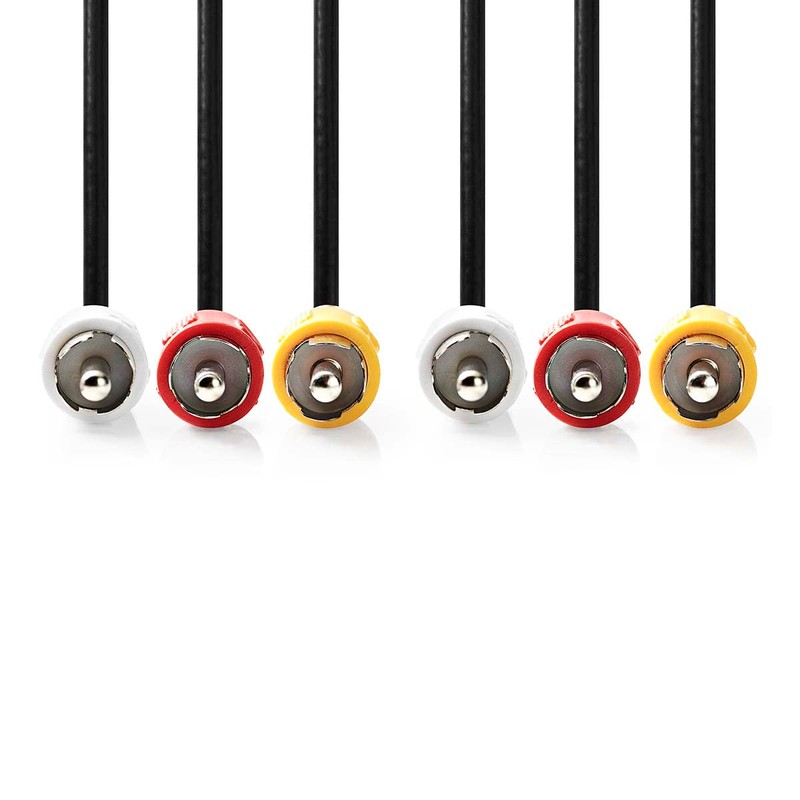 Nedis CVGP24300BK50 Composite Video Cable | 3x RCA Male -