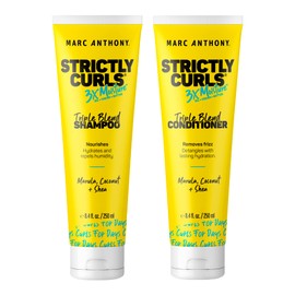 Marc Anthony Marc Anthony Strictly Curls 3x Moisture Deep Shampoo & Conditioner for Curl Defining & Anti Frizz - Shea Butter, Marula Oil, Aloe & Coconut Oil - Sulfate Free Color Safe for Dry Damaged Curly Hair