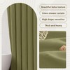 Awellife Boho Shower Curtains for Bathroom Linen Fabric Matcha Green