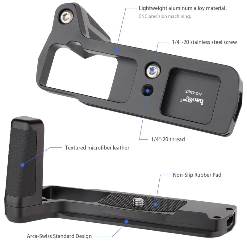 Haoge HG-OM5 Camera Bracket Holder Hand Grip for OM System