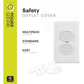 Power Gear - Fundas de enchufe a prueba de bebés para enchufes eléctricos, fundas de enchufe de fácil instalación, con certificación UL para prevención de golpes, color blanco 69313, 120 unidades