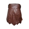 Men's Real Brown Leather Gladiator Kilt – Roman Style, Fully