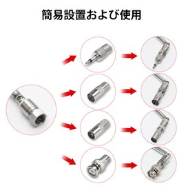 Popolier FM Antenna FM Radio Antenna F Type Screw Terminal Stainless Steel 7 Section Telescopic Antenna PAL Male PAL Female 3.5mm Male BNC Male Connector AM FM Radio AV Stereo Receiver BNC Radio