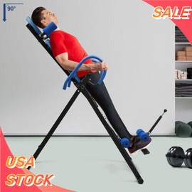 Gravity Inversion Table Foldable Stretcher Inverter Machine Gym Fitness 330LBS