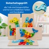 fundabär - Holzpuzzle für Kleinkinder (4er-Set) Pädagogisches Lernspielzeug mit Tiermotiven