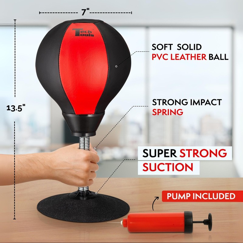 Tech Tools Stress Buster Desktop Punching Bag - Suctions to
