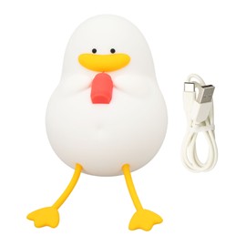 Cute Night Light Eye Protection Colorful 3 Level Brightness USB Charging Duck Shape Silicone Bedside Lamp for Bedroom