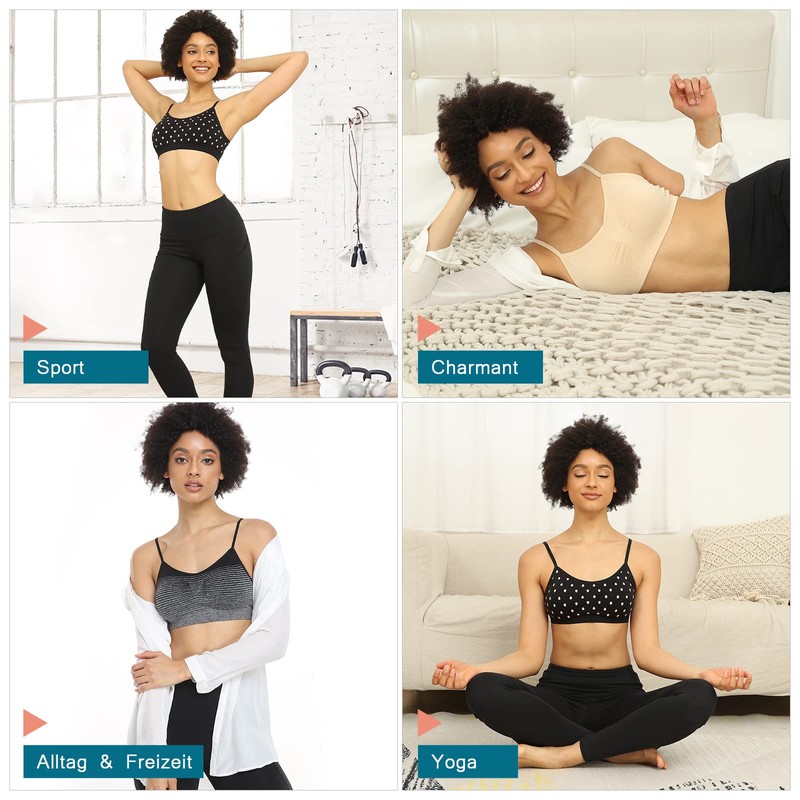 Vertvie Women's Push-Up Sports Bra Top Set, Stretch, Thin, Without
