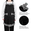 Bowknot Apron Multifunctional Cooking OilProof Waterproof Antifouling Apron for Kitchen(Black