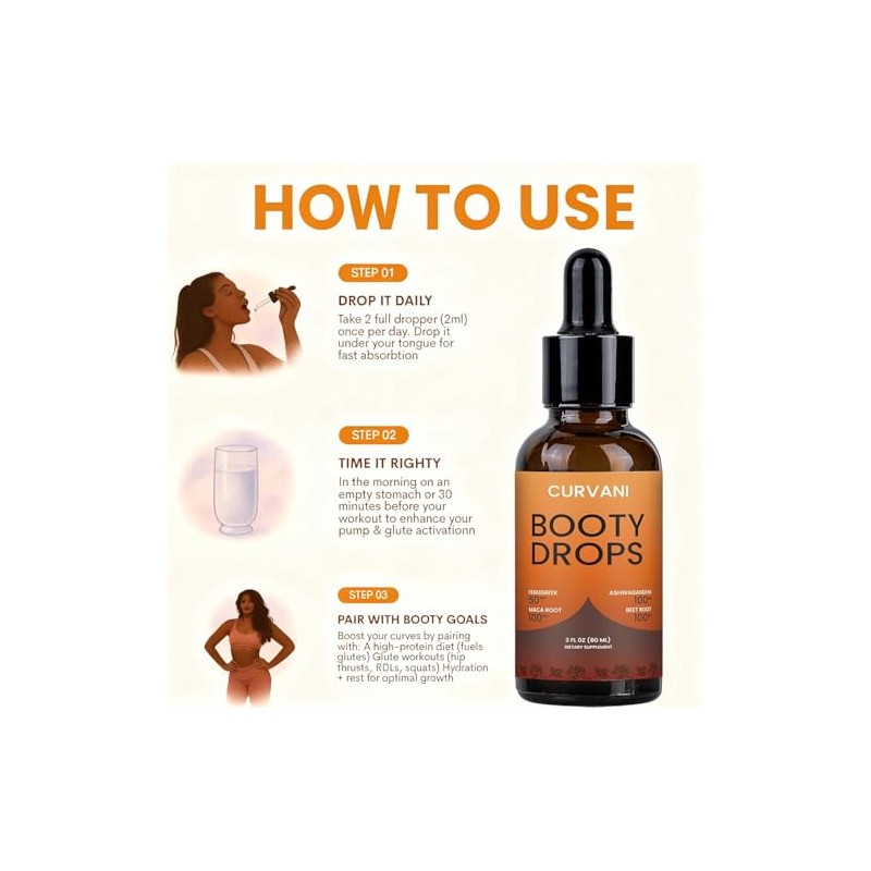 Booty Drops Lifting Serum Concentrated Formula 2 oz. Custom-Designed for