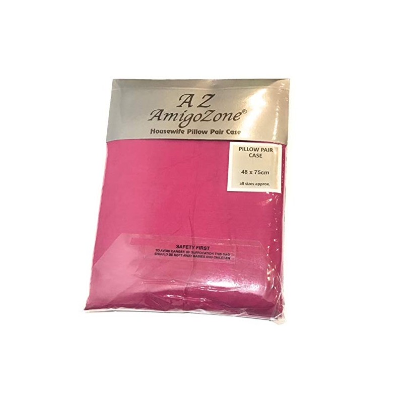 AmigoZone New 2 x Pillow Cases Housewife Plain Cover Polycotton
