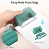 2 Hole Punch, Metal Green Two Hole Punch for Crafts,
