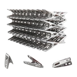 HEEHEE 80PCS Stainless Steel Clothes Pins Strong Grip Keep Organized Multipurpose with Spring Metal Clothes Clips 2inch for Photos Food Bags Clothes Drying Sock