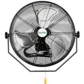 hykolity 4300 CFM 18 in. Industrial Wall Mount Fan, 3-Speeds High Velocity Wall Fan with Sealed Motor, Heavy Duty Metal Barn Fans for Garage, Workshop and Warehouse, UL Listed