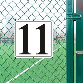 i-CowFun Premium Metal Number Signs 11 - Aluminum 12" X 12" Parking Spot Numbered Signs Outdoor, Large, for Floor, Dock, Court, Aisle, Field, High Visibility, Weather-Resistant, No Fade