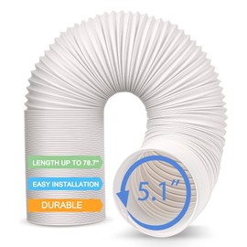 Jin&Bao Air Conditioner Vent Hose, Portable Exhaust Duct with 5.1’’ (5‘’) Diameter, Counterclockwise Rotation, Length up to 78 Inches, Universal Replacement AC Hoses