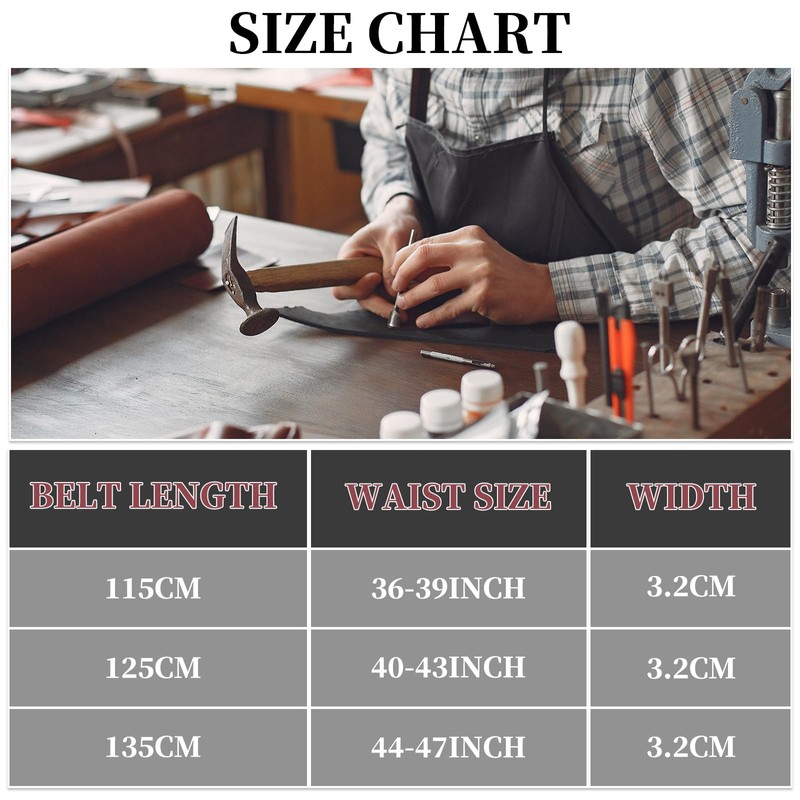 IGOLUMON Men's Leather Belt 32 mm Men's Belt Business Suit