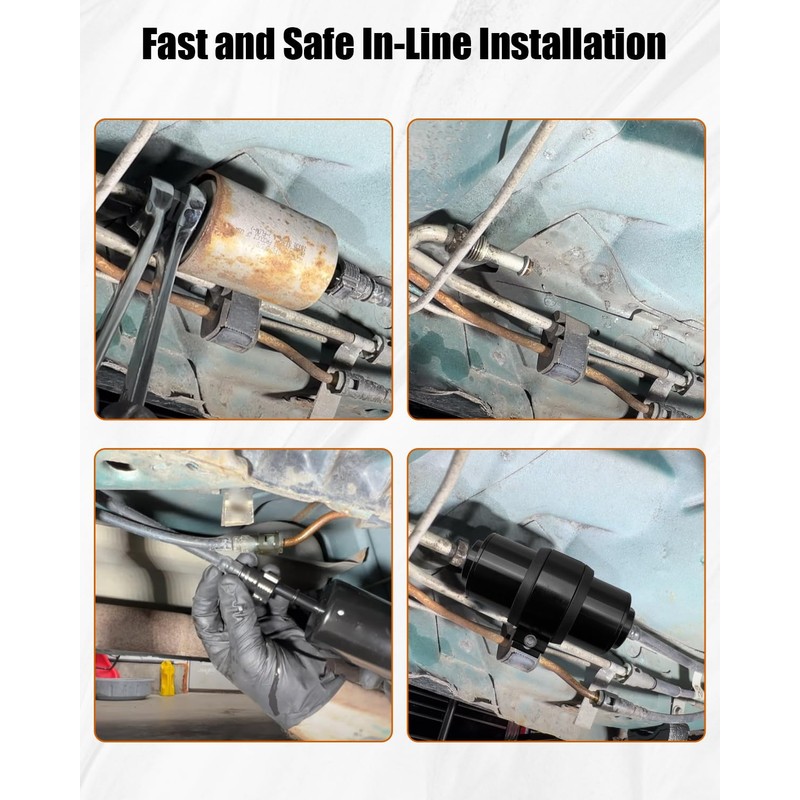 10 Micron Inline Fuel Filter with 1/2" 3/8" 5/16" Barb