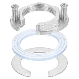 uxcell Female Thread Hex Lock Nut 1-1/4inch (31mm) Stainless Steel 304 C-Type Single Hole Faucet Lock Nuts with C-Type Gasket, Faucet Fixing Tool Set for Kitchen Bathroom Basin Sink