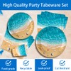 140Pcs, Beach Party Supplies Ocean Waves Tableware Set Summer Beach