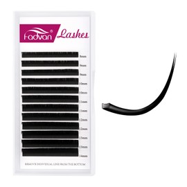 FADVAN Flat Lashes 0.15C Curl Eyelash Extension 1:1 Ellipse Flat Eyelash Extensions Flat Individual Eyelash Mix 8-14 mm (0.15C-814)