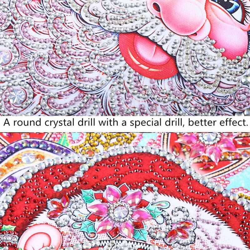 Children Handmade Santa Clause Pattern DIY Stereo Feeling Rhinestone Diamond