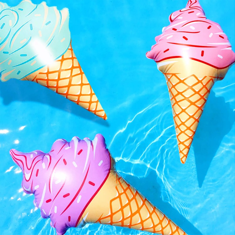 Novelty Place Giant Inflatable Ice Cream Cone Set for Kids