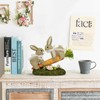 naturevibe 8.9 Inches Sisal Easter Bunny Decor on Carrot Seesaw,