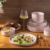 AmorArc Ceramic Dinnerware Set for 4 | Speckled Stoneware Plates