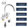 AA Faucet 4" Deck Mount Commercial Bar Sink Faucet with