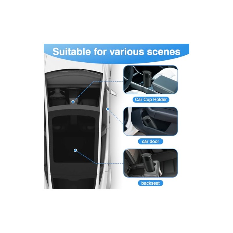 Compact Mini Car Trash Can with Lid - 2 Packs