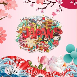 Japan Scenic Culture Fridge Magnet – 1 Pack Strong Magnetic Refrigerator Decor with Sumo, Sushi, Koinobori, Geisha & Sakura, Japanese Souvenir for Locker, Whiteboard, or Gift