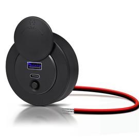 Obeaming 12V USB Outlet, 30W PD Type-C & 18W QC3.0 RV USB Charger Socket, Dual Port Quick Charger Panel Wall Mount for Camper Car Van Trailer Truck Boat Golf Cart (1 PCS)