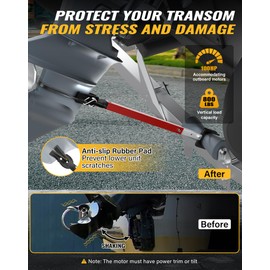 SMOQIO Transom Saver, Outboard Motor Support, One-Piece Casting Adjustable Boat Transom Saver, for Roller and Trailer Mounts(Red)