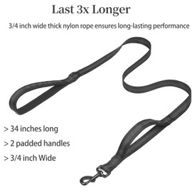 iYoPets Dog Leash for 2 Dogs, Double Dog Leash with Tangle Free Swivel and Reflective Bungee for Dual Small Medium Large Dogs (5~18 lbs, Black)