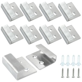 Bivethoi 10 Pcs Tile Display Wall Hanger, Stainless Steel Wall Mount Brackets Hook, Heavy Duty Tile Hanger for Mirrors, Picture Frame Ceramic Wall Display (Medium Size, Silver)