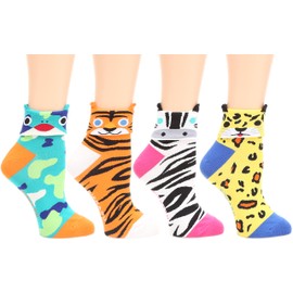 MIRMARU Women’s 4 Pairs Famous Painting Art Printed Funny Novelty Casual Cotton Crew Socks. (W-L-015)