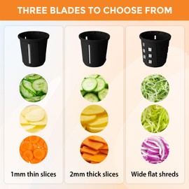 Electric Vegetable Slicer, Automatic Vegetable Slicer, Electric Kitchen Grater Grater with Multiple Interchangeable Blades, Electric Vegetable Grater Chopper for Various Vegetables