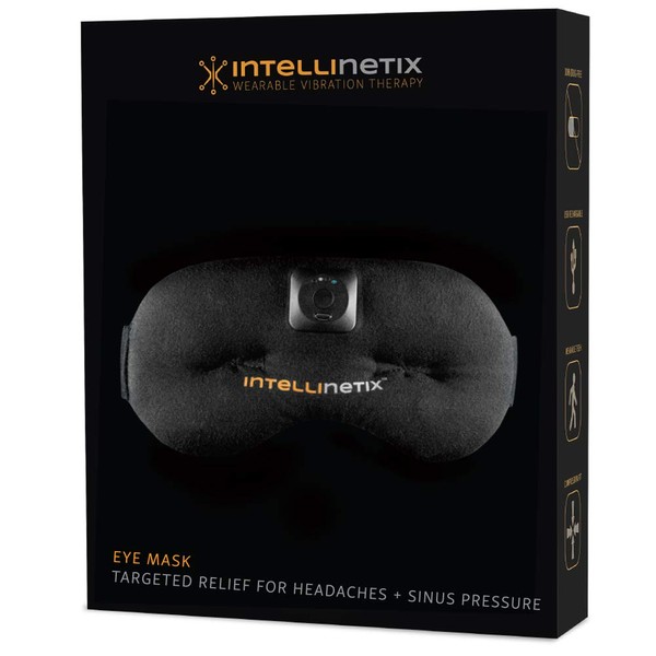 Brownmed - Intellinetix Therapy Mask - Eye Mask Massager for Headache, Migraine & Sinus Support - Wearable, Vibrating Travel & Sleep Mask with ErgoBeads for Men & Women
