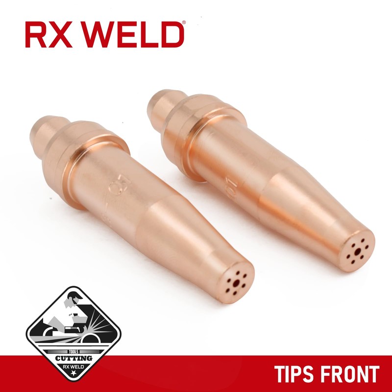 RX WELD 2-3-101 Acetylene Cutting Torch Tips, Fit V-Style Light/Medium