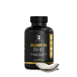 B Life Vitamina D3 400 UI + K2 con 300 Softgels. Alta absorsión. Aceite de Coco, Vitaminas D3 y K2. Ingredientes naturales. Coconut Oil D3 + K2.
